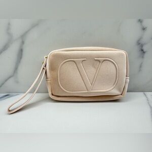 Authentic Valentino Velvet Plush light Pink Large Clutch